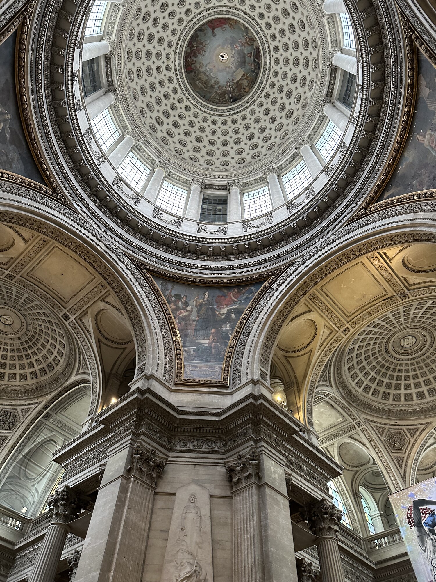 Concentric architectural details inside a dome.